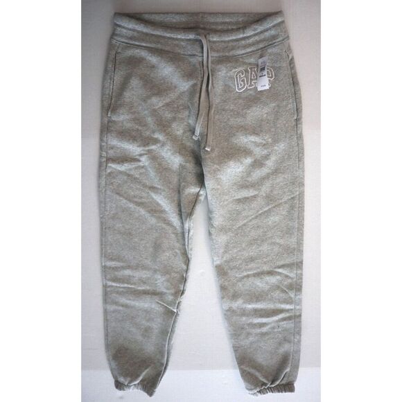 GAP 870261-07 Women's Sz Small Light Heather Gray Logo Fleece Jogger Pants - Picture 1 of 8